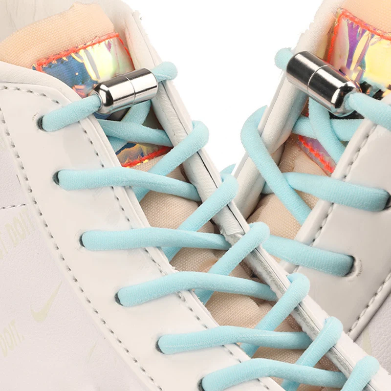 

Kids and Adult Shoelaces Without Ties Quick Lazy Metal Lock Laces Women Men Semicircle Shoelaces for Sneakers