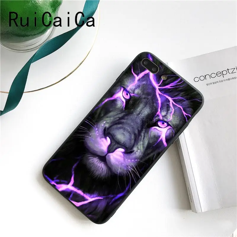 Ruicaica Lion Alpha Male Cub DIY Painted Phone Case for iPhone 8 7 6 6S X XS MAX 5 5S SE XR 10 11 Pro Max | Мобильные телефоны и