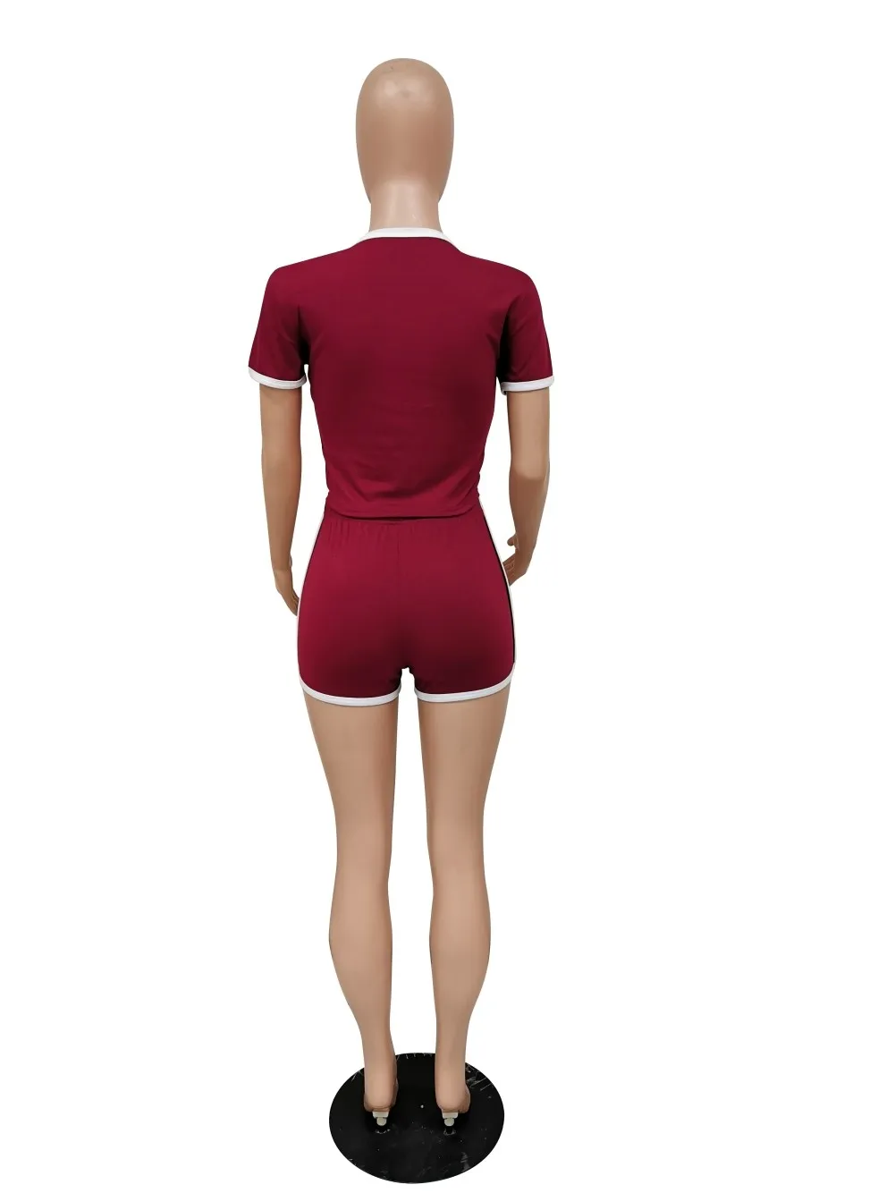 

Imcute Women Sports Set Summer Solid Color O-Neck Short Sleeve T-shirt+ Shorts Suit Two Piece Set Slim Fitness Tracksuit Outfit
