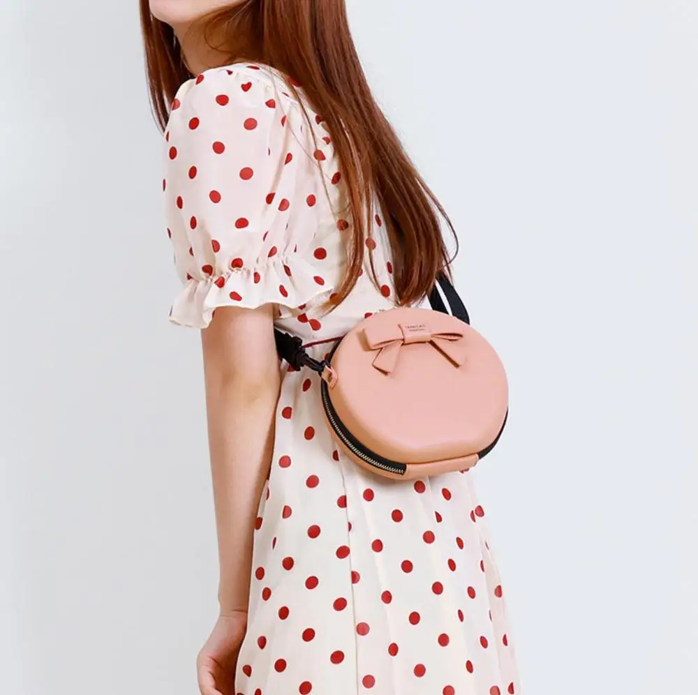 

Circular Design Fashion Women Shoulder Bag Luxury PU Leather Pink Messenger Bags All-match Crossbody bag malas de senhora