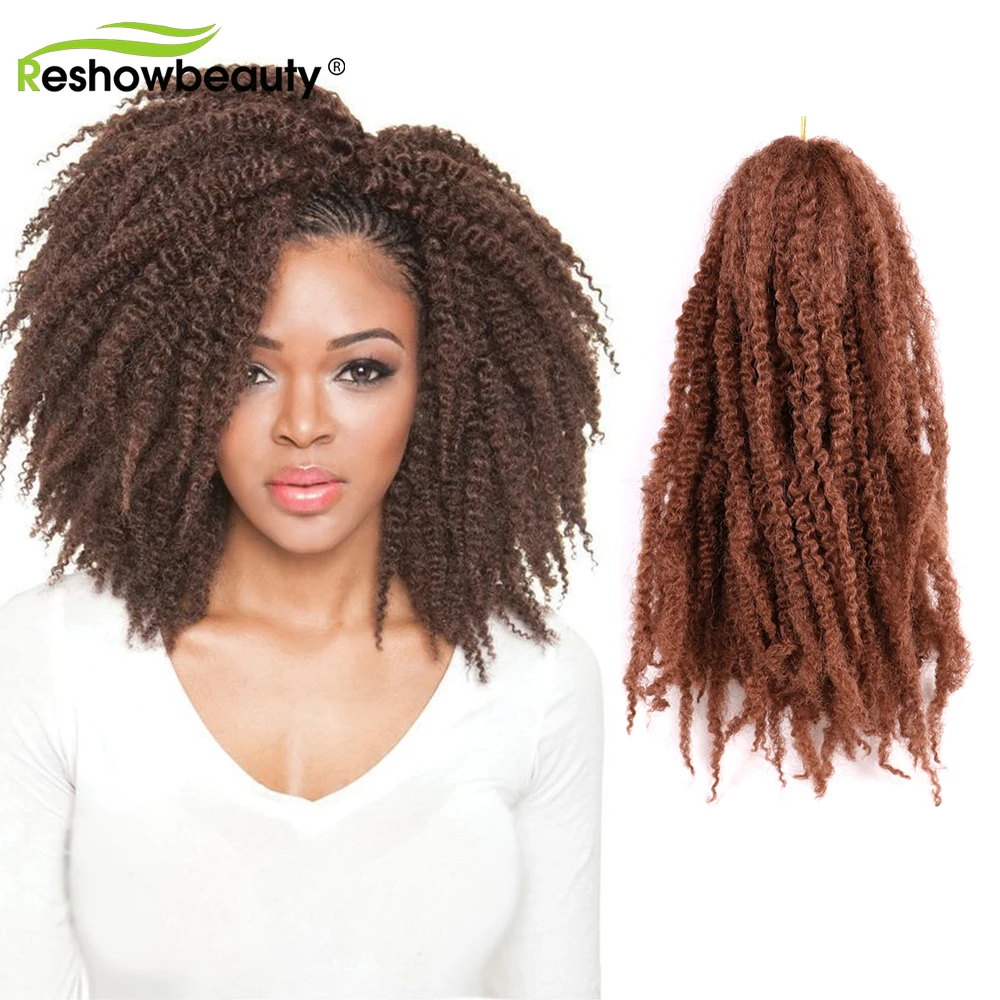 Bob Marley волос афро привлекательный локон навалом на крючках косички 18 дюймов 100g из