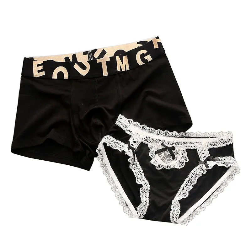Комплект сексуальных трусов для пар нижнее белье из вискозы мужские боксеры