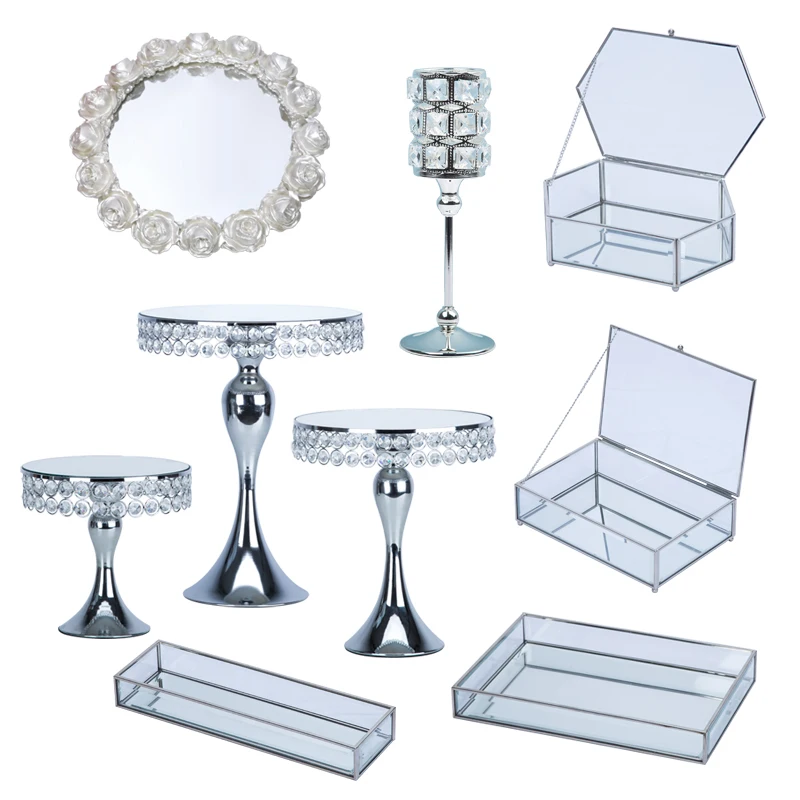 Tobs зеркало Хрустальная подставка для торта набор круглый металлический десерт