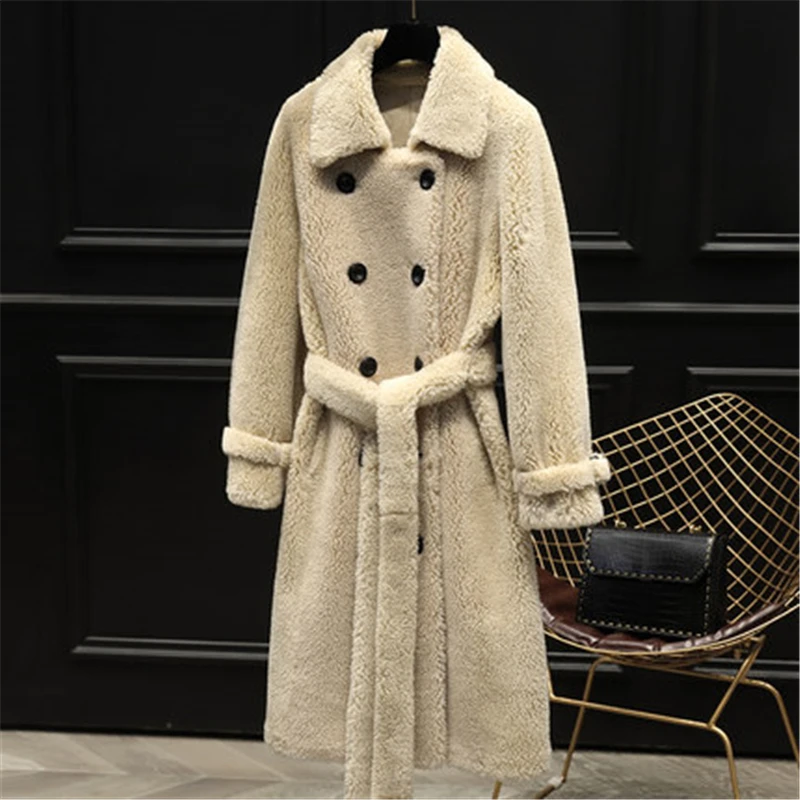 Шуба из овечьей шерсти Женская новинка зима 2019 композитное пальто искусственной