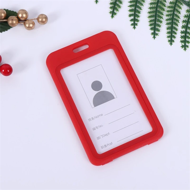 

Red Vertical Plastic Badge Holder Storage Work Number ID Card Staff Tag Pass Certificate Card Sleeve Nursing Accessories 54x86mm