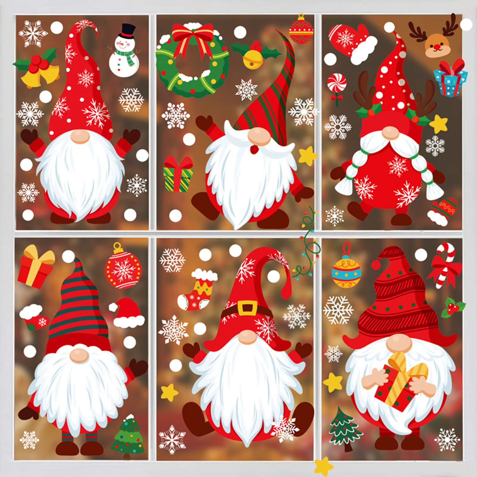 Christmas Window Sticker Wall Decoration Faceless Dwarf Old Man Festival Xmas Holiday Gifts 2022 | Дом и сад