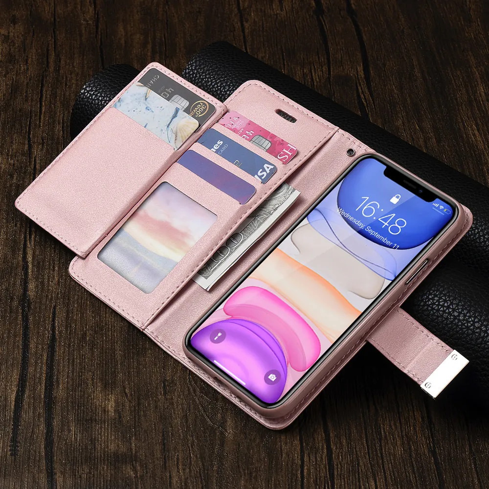 Чехол-бумажник с откидной крышкой для IPhone 12 Mini 11 Pro X Xr Xs Max 7 Plus 8 6S 6 5 5S SE 2020 Магнитный
