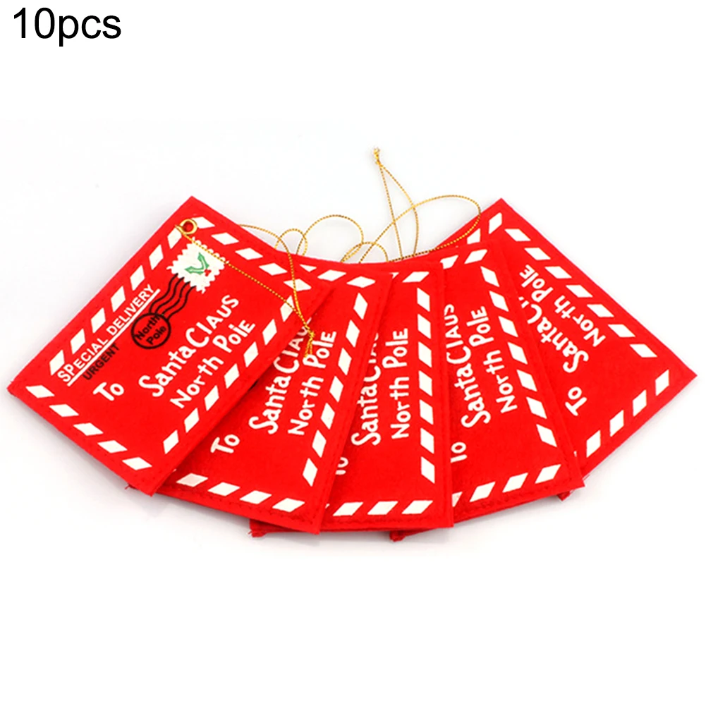 10 Pcs Christmas Greeting Hanging Lucky Red Envelope Bags Gifts Cards for New Year School Wedding Home Decorations | Дом и сад