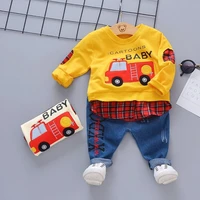 autumn winter baby boy clothes clothes thick suit 2pcs baby clothes fashion printing casual sports baby clothes for boys