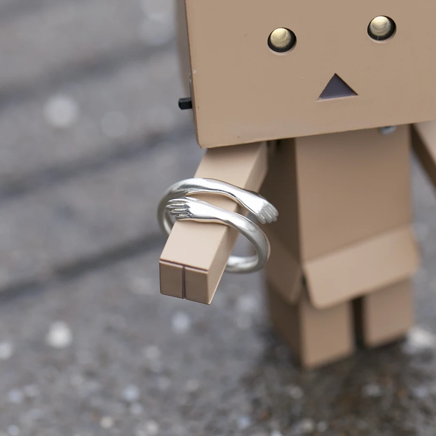 HUANZHI минималистичное винтажное тибетское серебряное кольцо с двумя руками для