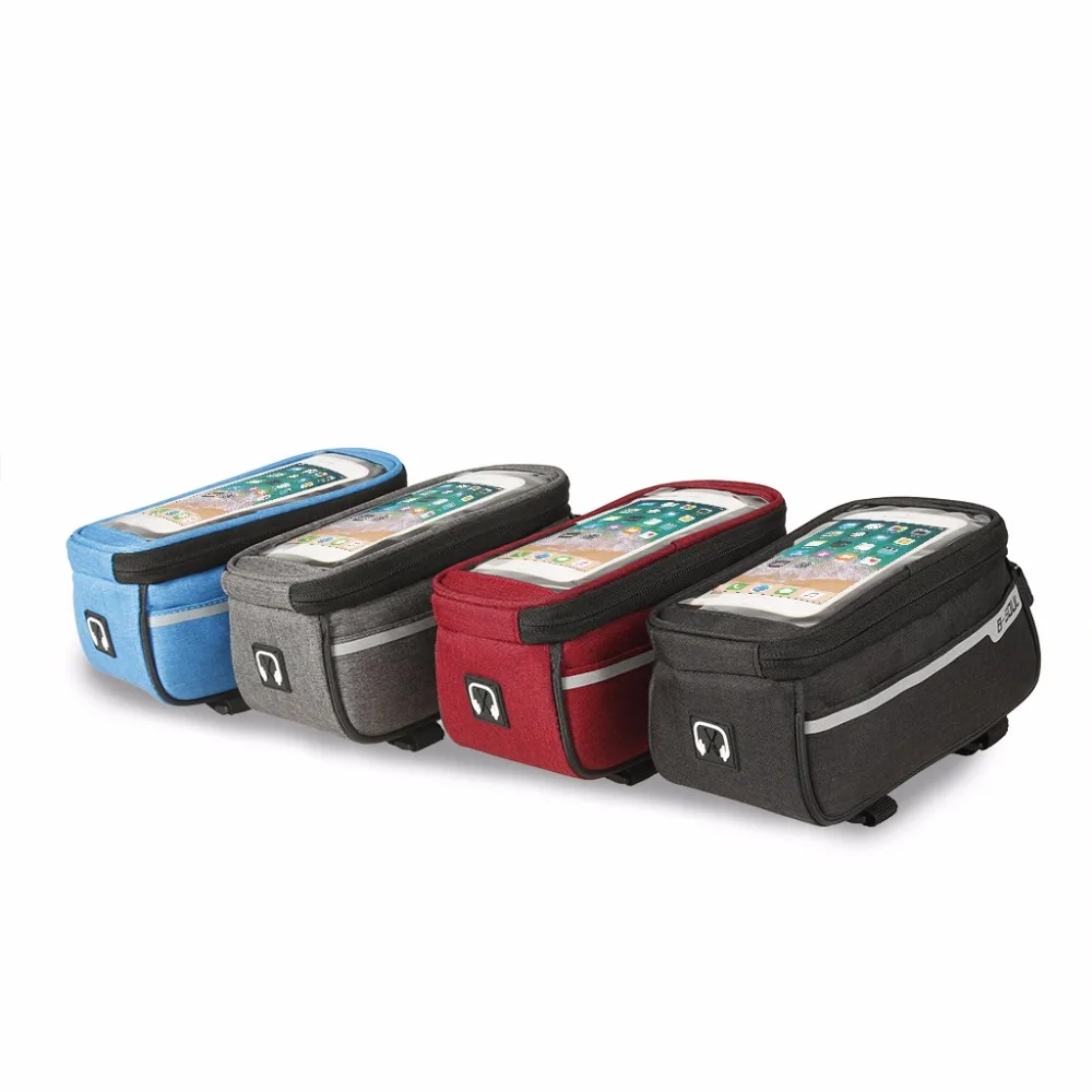 B-SOUL Waterproof MTB Road Bike Front Tube Bag 6inch Phone Touch Screen Saddle Mobile with Headphone Hole Accessories | Спорт и