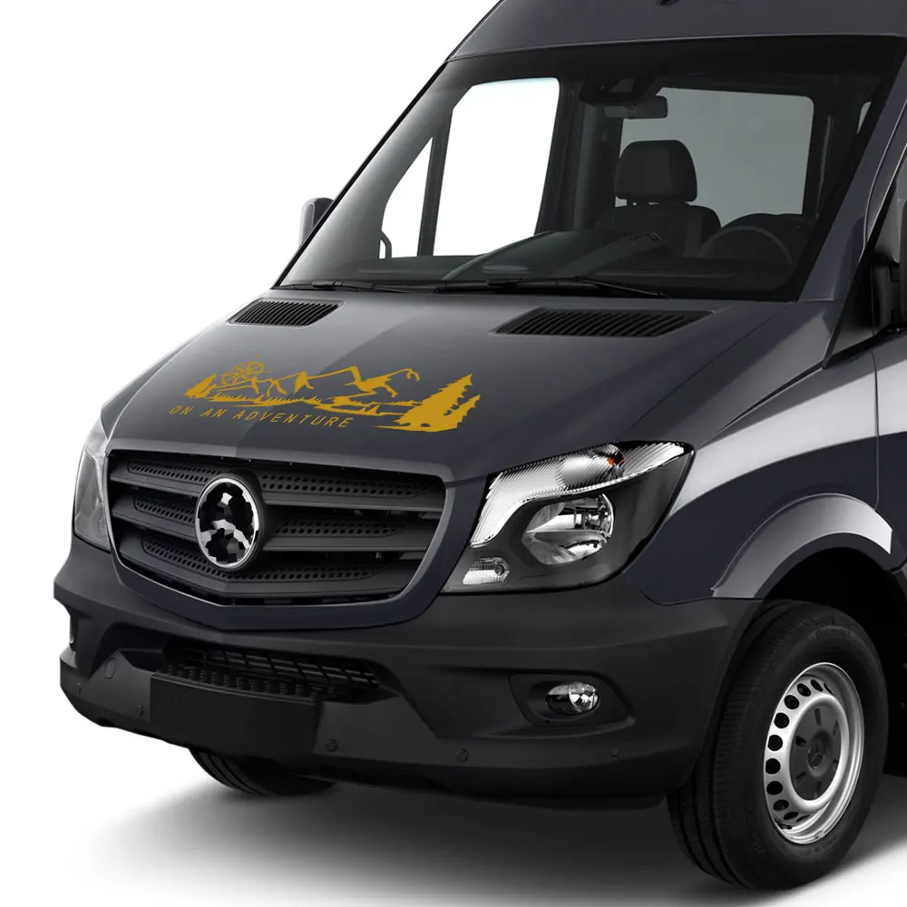 1pc Car Hood Stickers Bonnet Stripes Camper Van Graphics Vinyl Decals For Mercedes Benz Sprinter Auto Exterior Decor Accessories |