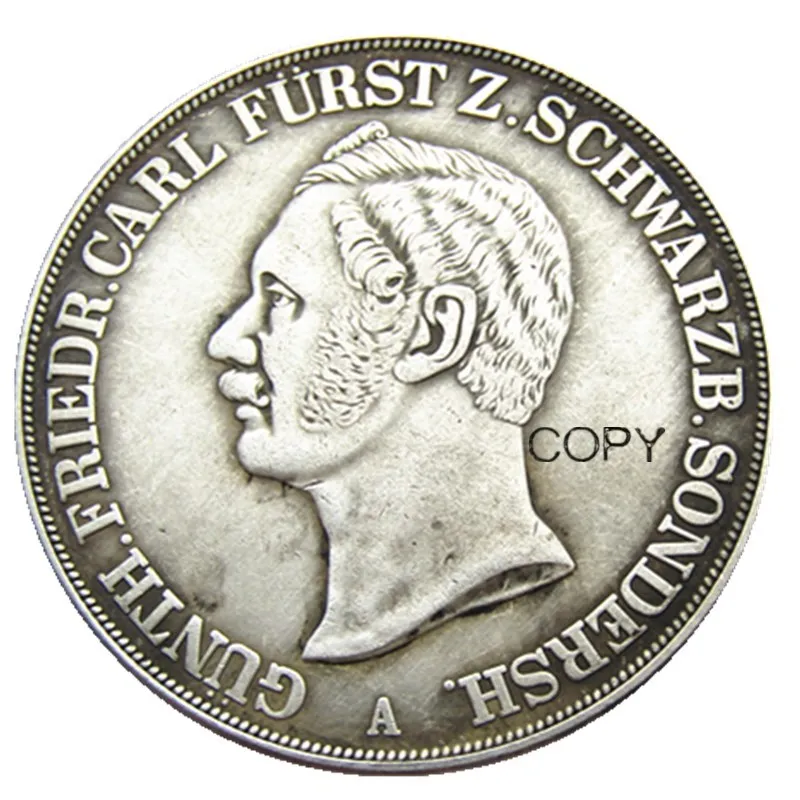 

DE(24)Germany 1845 2 Thaler 3½ Gulden - Günther Friedrich Karl II Silver Plated Copy Coin