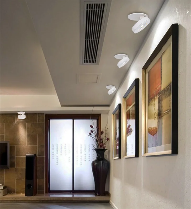 

LED embedded ceiling down lamp 3W/5W/7W/10W 220V Foldable 360 degree rotatable built in COB Spot light Recessed Downlight