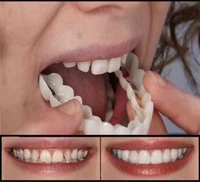 2pcsset cosmetic denture upperlower teeth cover teeth whitening braces simulation orthodontic braces oral hygiene tools