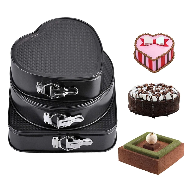 Сковорода Springform 3 шт./компл. сковорода в форме сердца круглая и квадратная съемная