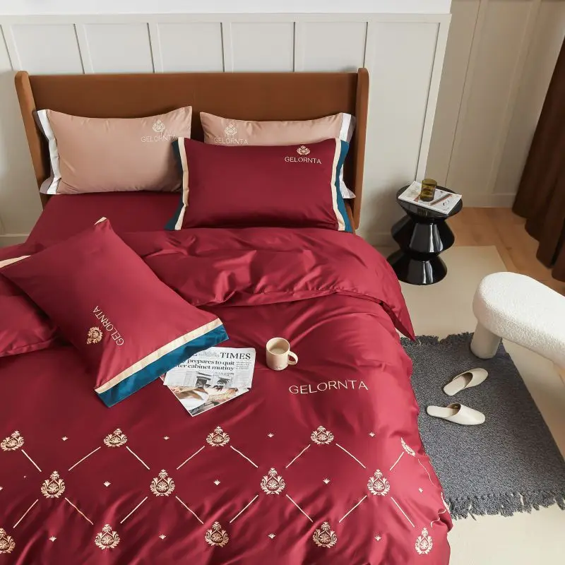 Комплект постельного белья из 4 предметов постельное белье египетского хлопка