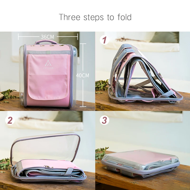 

Petseek Foldable cat bag out portable cat dog pet big suitcase box capsule Large space for outdoor and travelling