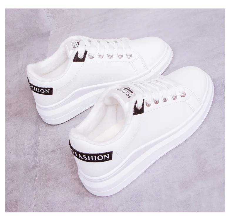 SWYIVY/Повседневная Белая обувь Женские белые кроссовки на плоской подошве Сезон