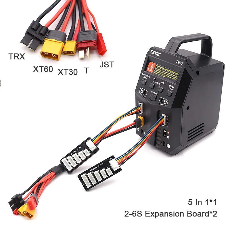 Зарядное устройство SKYRC T200 2X100W 12A AC/DC двойное зарядное для 1 6S Lipo 2S 3S LiHV LiFe LiIon