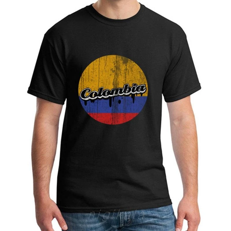 Fashion Colombia Bogota T-shirt Summer Fashion Funny Printing Casual 100%Cotton Men's Tee