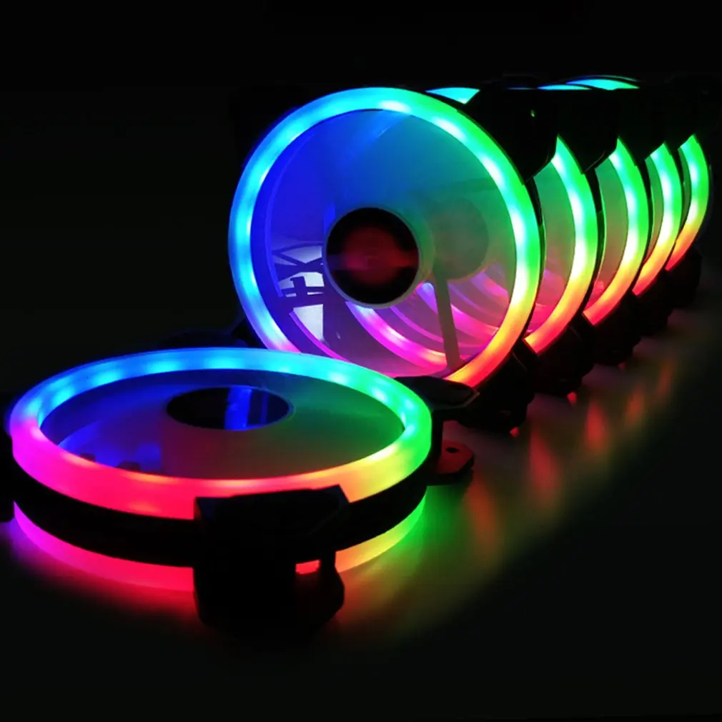 

Practical 12cm Desktop Computer Cooling Fan Silent Fan RGB Chassis Fan Durable Silent Non-slip Cooling Fan
