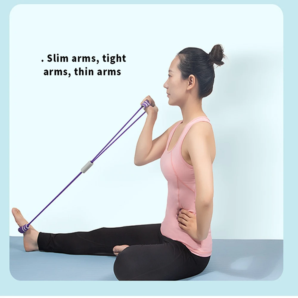 Gym 8 Word Elastic Band Chest Developer Rubber Expander Rope Sports Workout Resistance Bands Fitness Equipment Yoga Training |