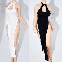 16 female ice silk dress suspender high slit skirt clothes model fit 12 tbl soldier action figure body