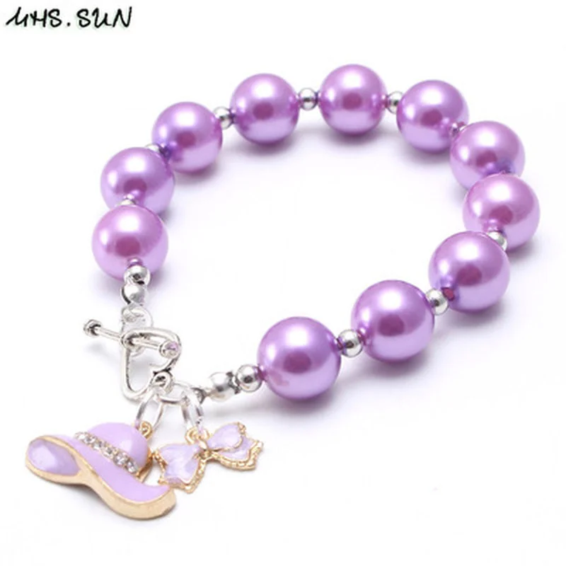 Colgante de cola de pez de aleaci&oacute;n con perlas de Color puro, pulsera de cuentas para ni&ntilde;os-1