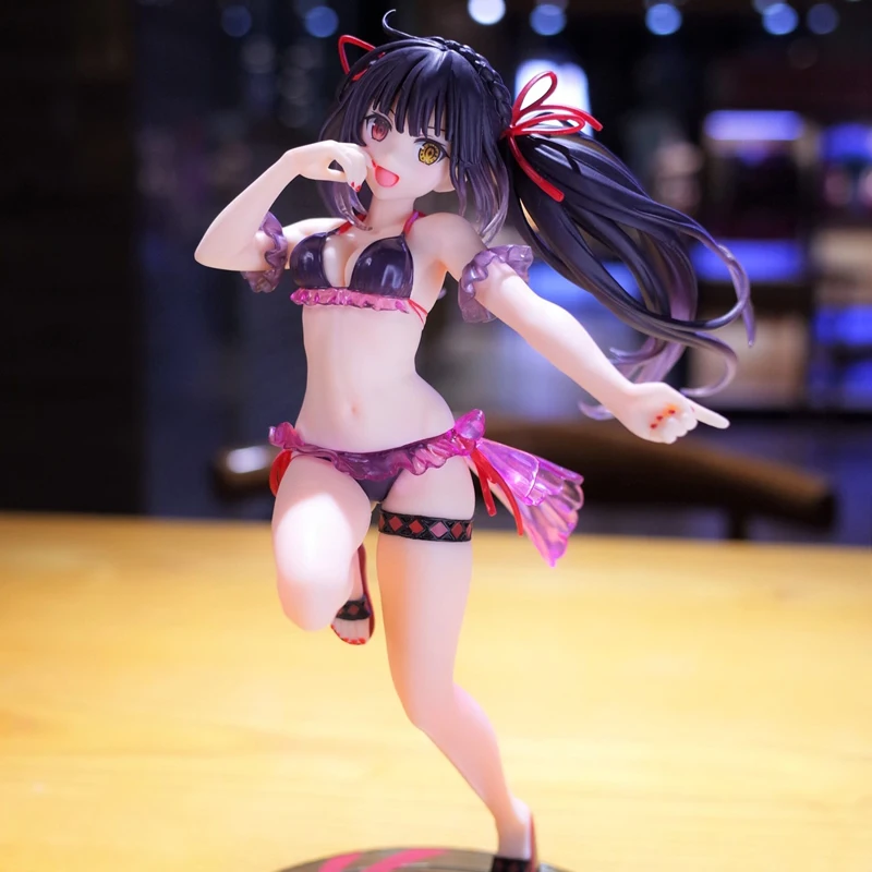 

20CM Date A Bullet Tokisaki Kurumi Coreful Swimsuit Ver Original PVC Action Figure Collection Toys For Children Gifts