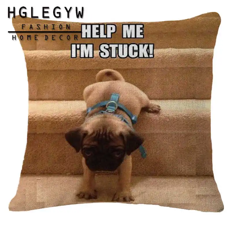 Симпатичный чехол для подушки в виде бульдога Французская модель декоративный