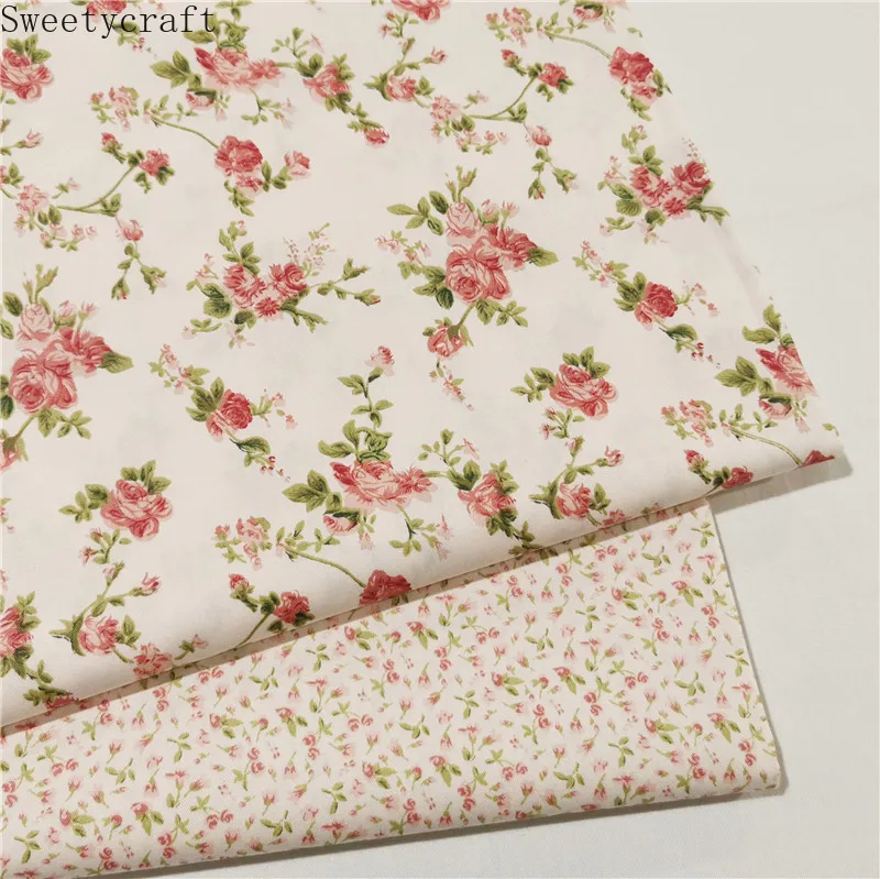 Роза цветочный из хлопчатобумажной ткани на полметра Детское платье Ткань 2021 для