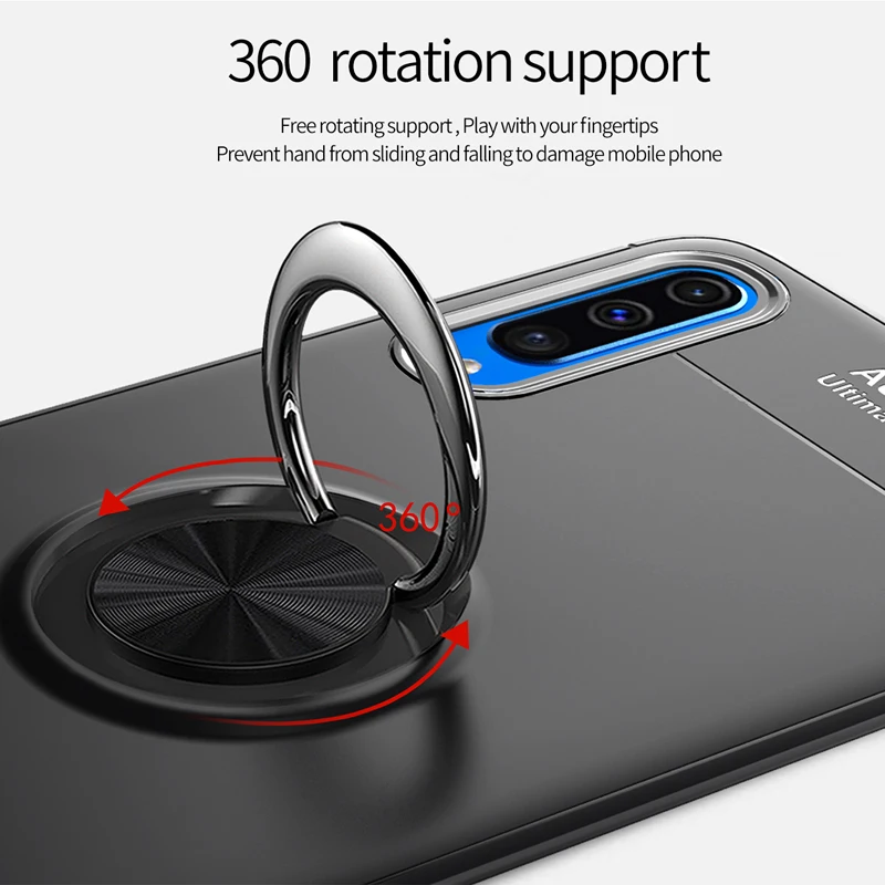 Чехлы для телефонов samsung Galaxy A70s с магнитным кольцом на палец деловая задняя