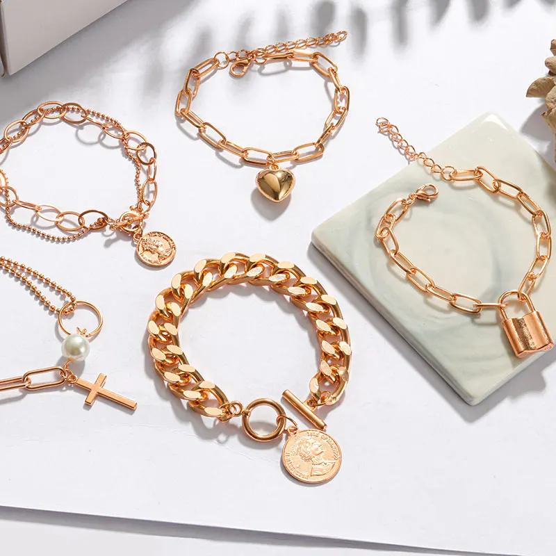 ZWC модные браслеты на руку золотой браслет с подвесками для женщин 2021 тренд