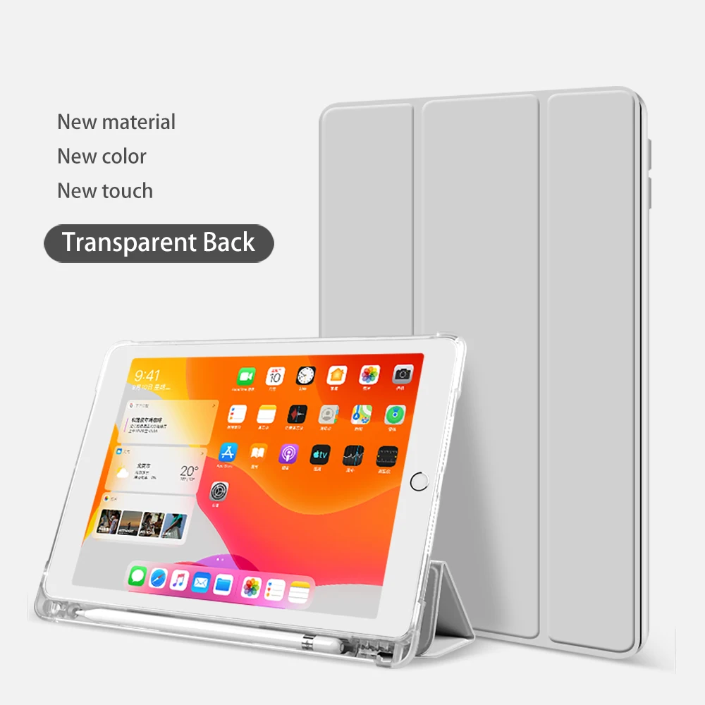 

Чехол с держателем для карандашей для iPad Air 4, чехол для 2020 iPad Pro 11, чехол 2021 Pro 12,9 10,5, чехол Funda 8th 10,2, умный чехол 9,7 Mini 5