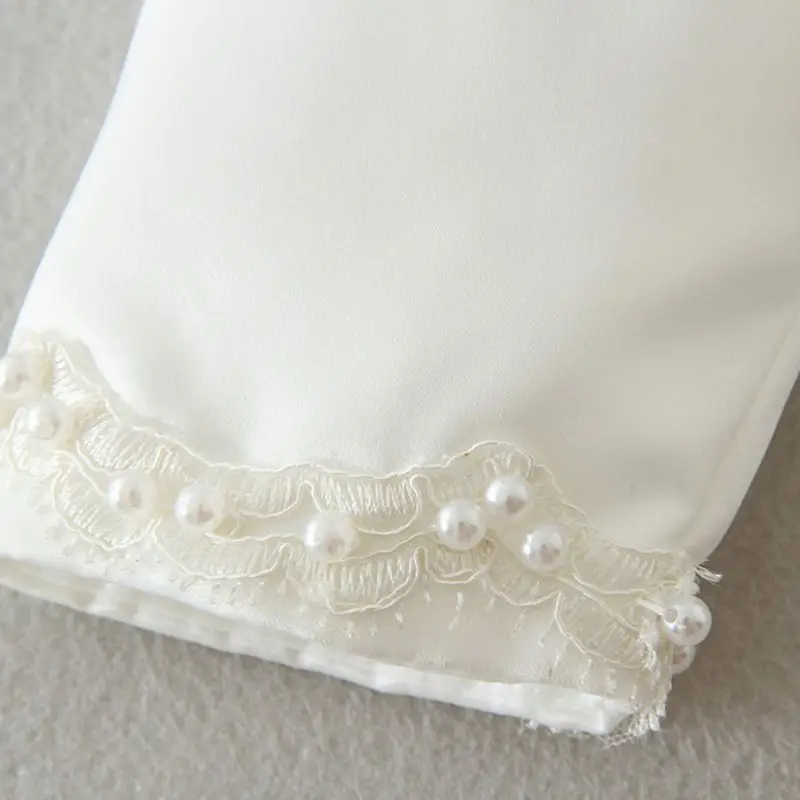 Baby Girls Satin Long Sleeve Bolero Shrug Handmade Imitation Pearl Beading Weddi | Детская одежда и обувь