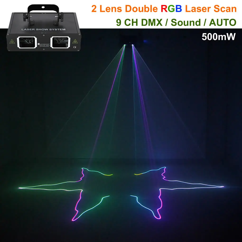AUCD 2 объектива Красный зеленый голубой RGB пучковый лазер DMX 512 Профессиональный DJ вечерние Show клуб праздник дома барное сценическое освещение 506RGB