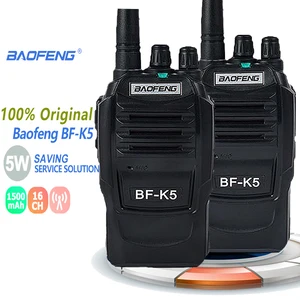 Новинка, портативная рация Baofeng BF-K5 Talkie 5 W UHF, портативная Любительская рация BFK5 Comunicador K5 Ham, радиостанция, удобные напольные сканеры, 2 шт.