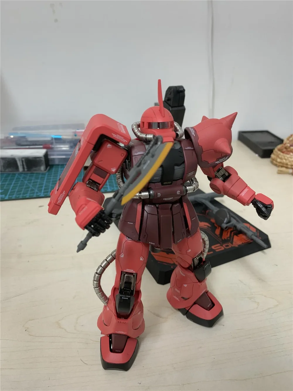 Металлический солдат MS 02 MB MG 1/100 Zaku Char Red gunдамская металлическая Готовая модель DM023