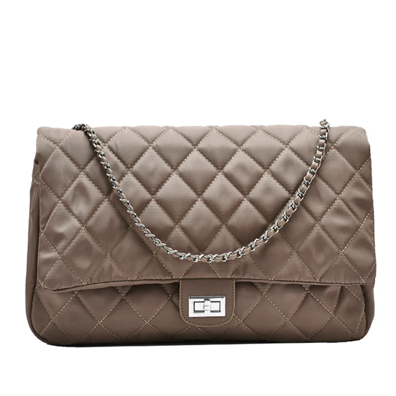 

Black Quilted Retro Large-Capacity Bag Women's Bag 2021 New Style Fashion All-Match Simple Shoulder Bag Tote Bag