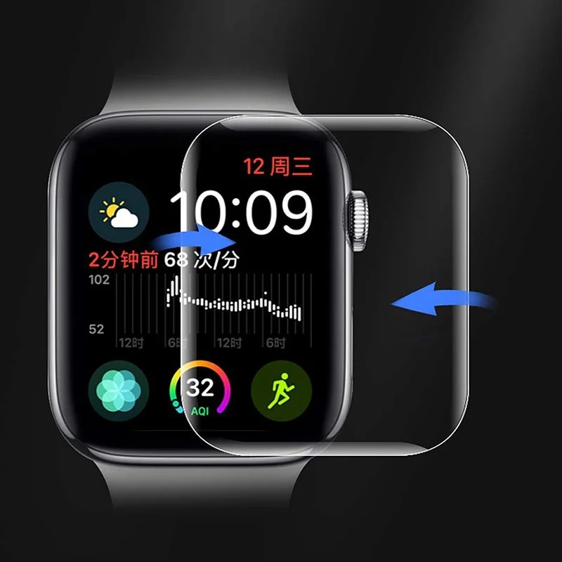 

9D Full Curved Soft Tempered Glass For Apple Watch 38 40 42 44 mm Screen Protector iWatch band strap 5 Protective Glass Film