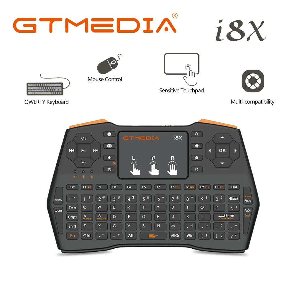 Беспроводная мышь 2 4 Ghz Air Mouse i8X Mini Keyboard Ingles Espanol Teclado inalambrico para TV Box con Android /