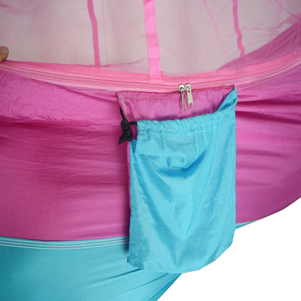 Подвесной гамак ультралегкий на 2 человек с москитной сеткой для походов и охоты