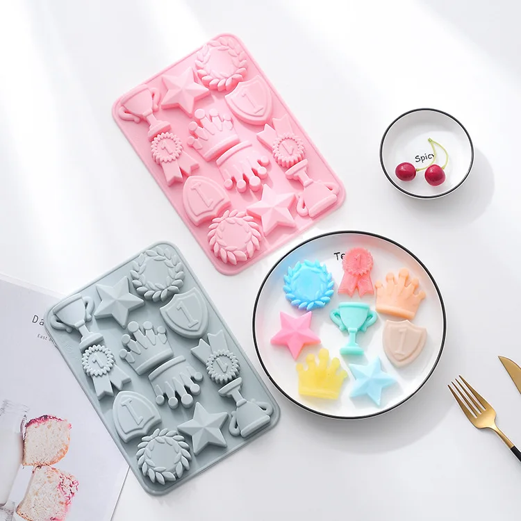 12 Holes Crown DIY Baking Mold Handmade nonstick Silicone Cake Chocolate Cookies