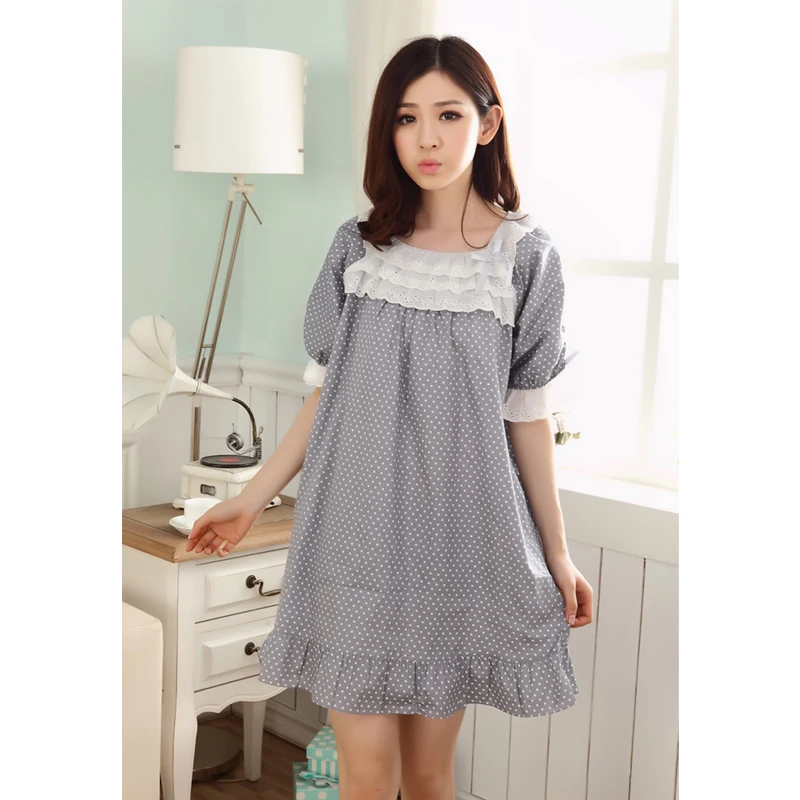 

Nightdress summer cotton mom Sleepwear women pregnant women confinement short-sleeved dress pijama