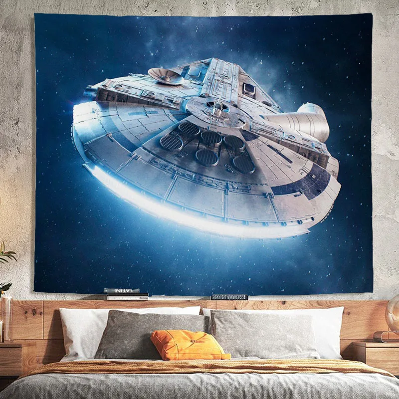 

Spaceship Plane Blanket Wall Hanging Celestial Tapestry decoration home Hippie Wall Carpets Living Room Decor Kids Bedroom Gift