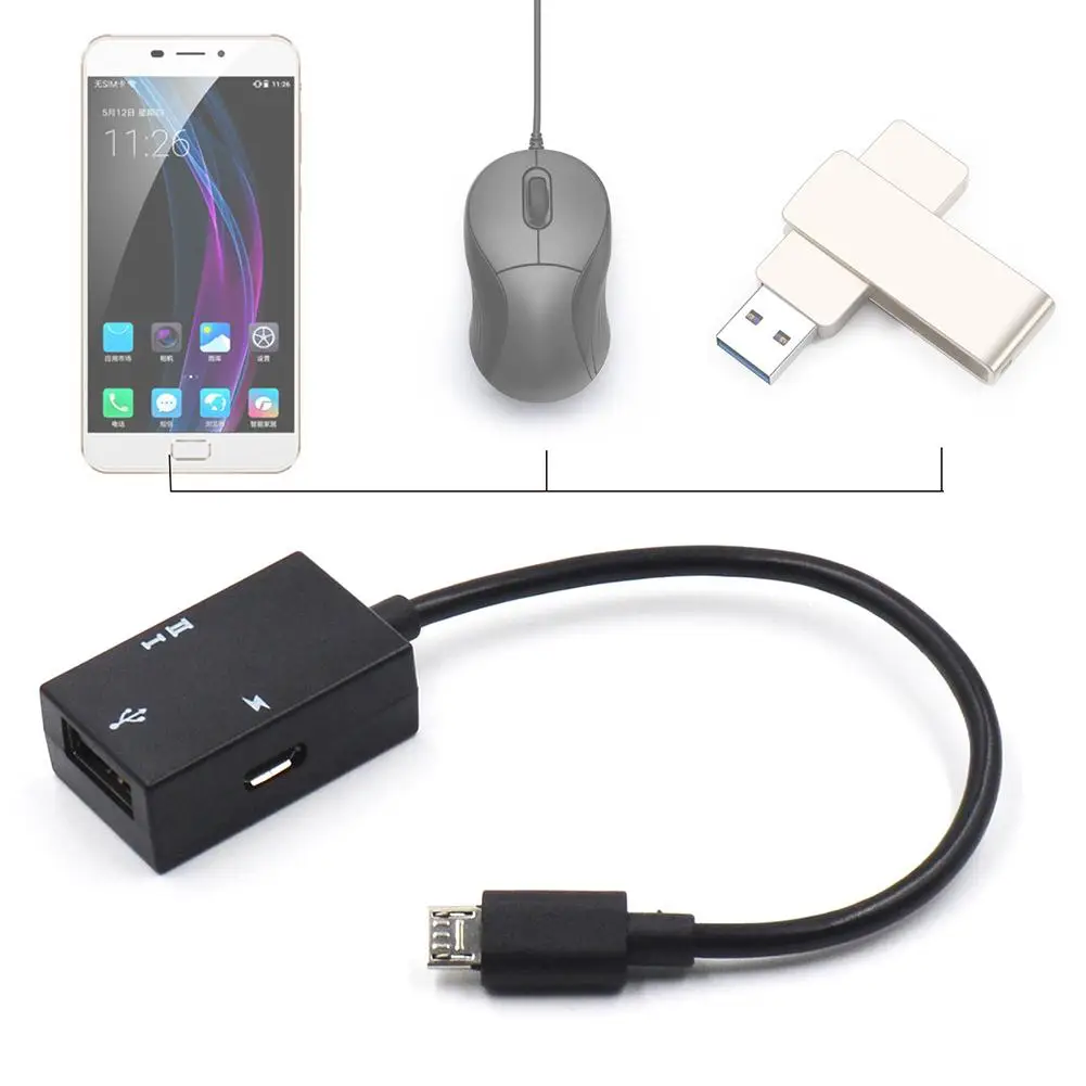 

1pc High Quality Micro USB for Android Tablet Computer PC Power Charging OTG Hub Cable Connector Spliter