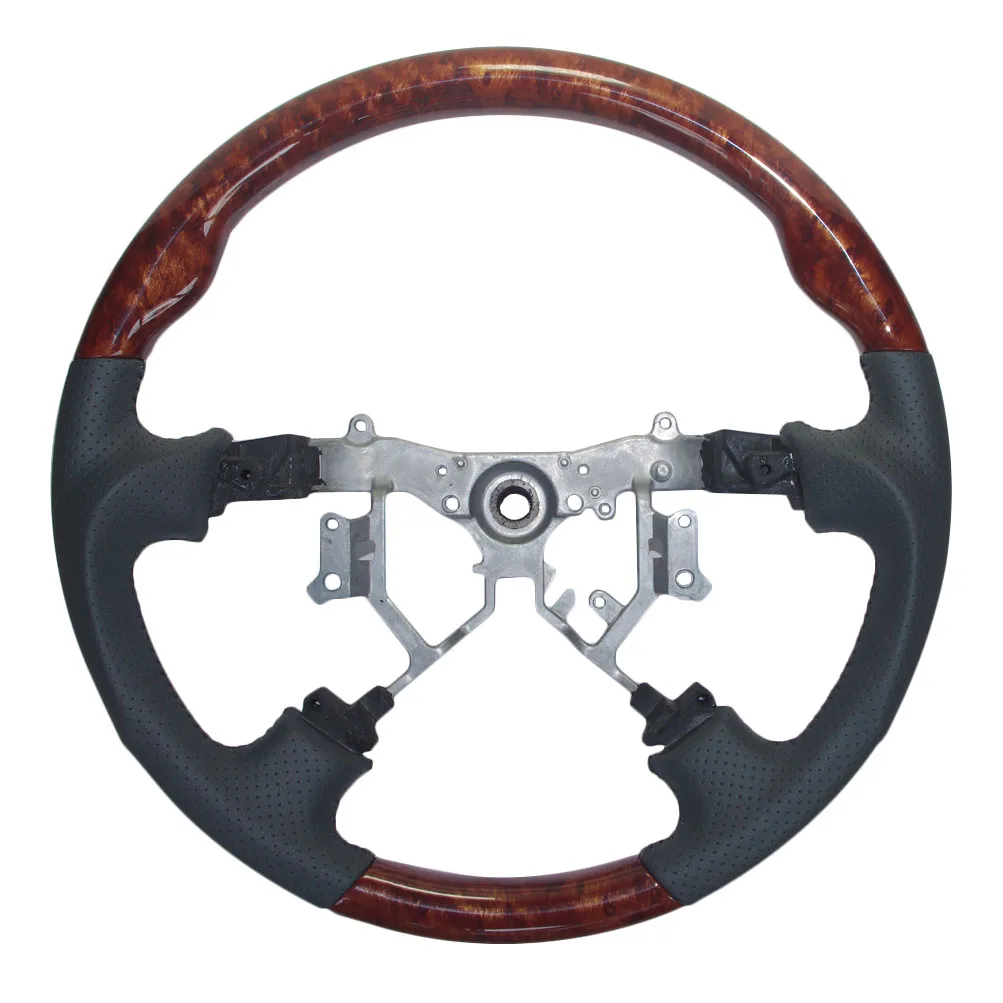 Кожа резьба по дереву рулевого колеса для 2003-2009 Toyota 4runner Sequoia Sienna, Tundra модель CAMRY Previa Tacoma Hiace Estima Hilux