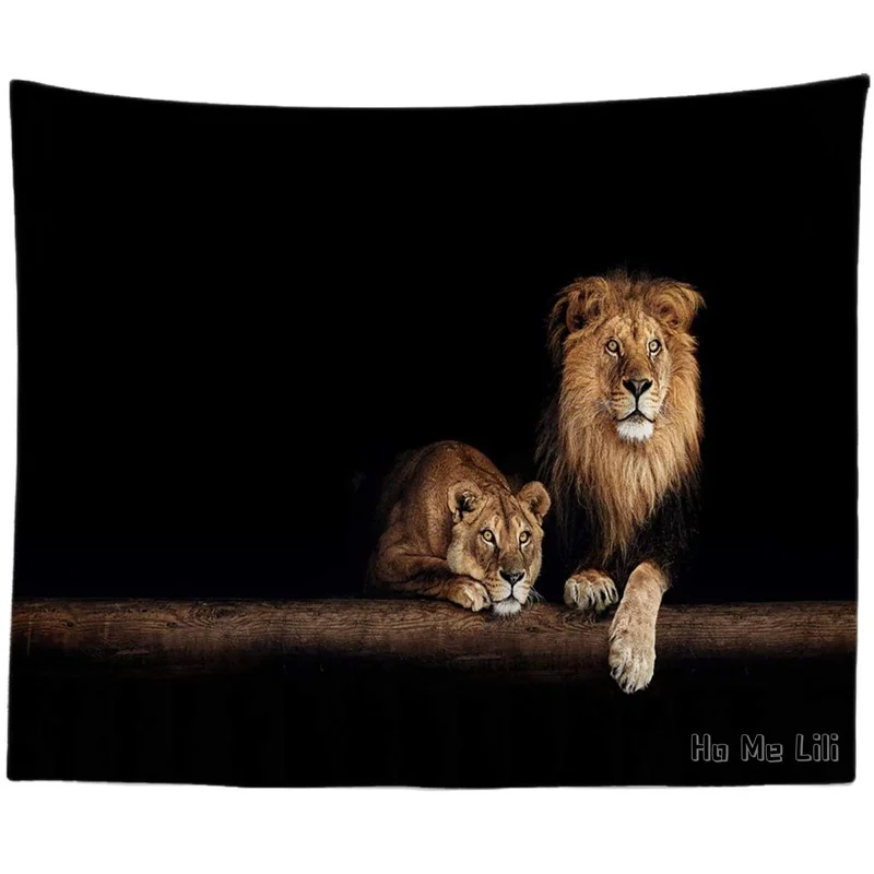 

Male And Female Lion In Love Wall Hanging Psychedelic By Ho Me Lili Tapestry Decorations Bedroom Living Room Dorm