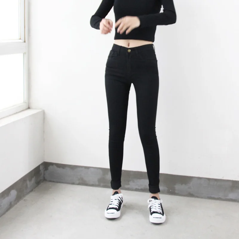 

High 2021High Waist Elastic Jeans Women Hot Sale American Style Skinny Pencil Denim Pants Fashion Pantalones Vaqueros Mujer 22HO